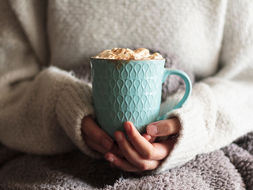 Snuggle up with some hot chocolate on a cold Winter's day>